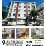Lüleburgaz'da Satılık 58 m2 1+0 Daire 6 Yıllık