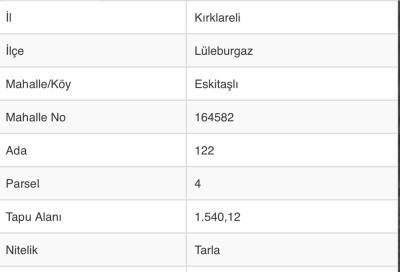 Lüleburgaz'a yakın konumda satılık tarla/bahçe fırsatı!